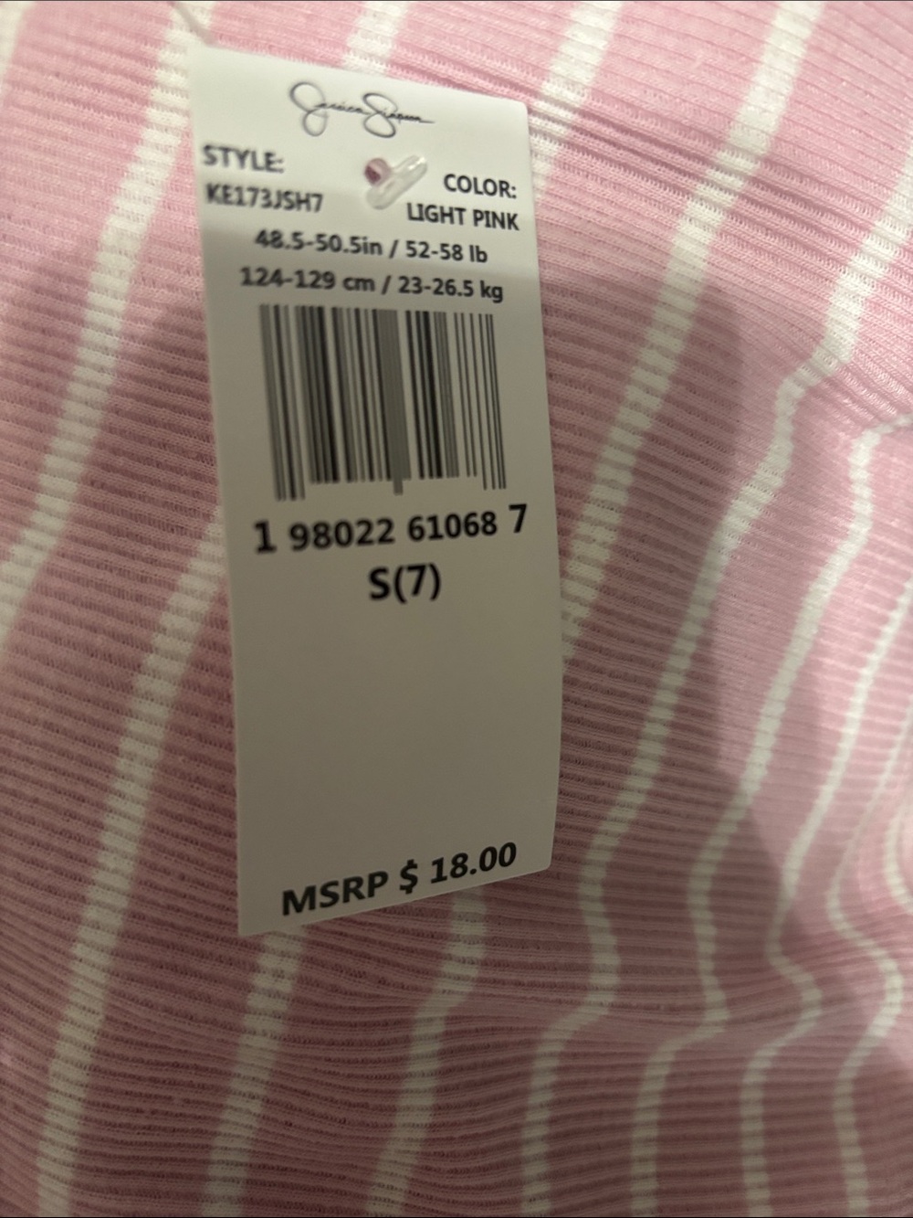 Girls' Pink Striped Lace-Trim Tee - Brand: Jessica Simpson - Picture 4 of 4